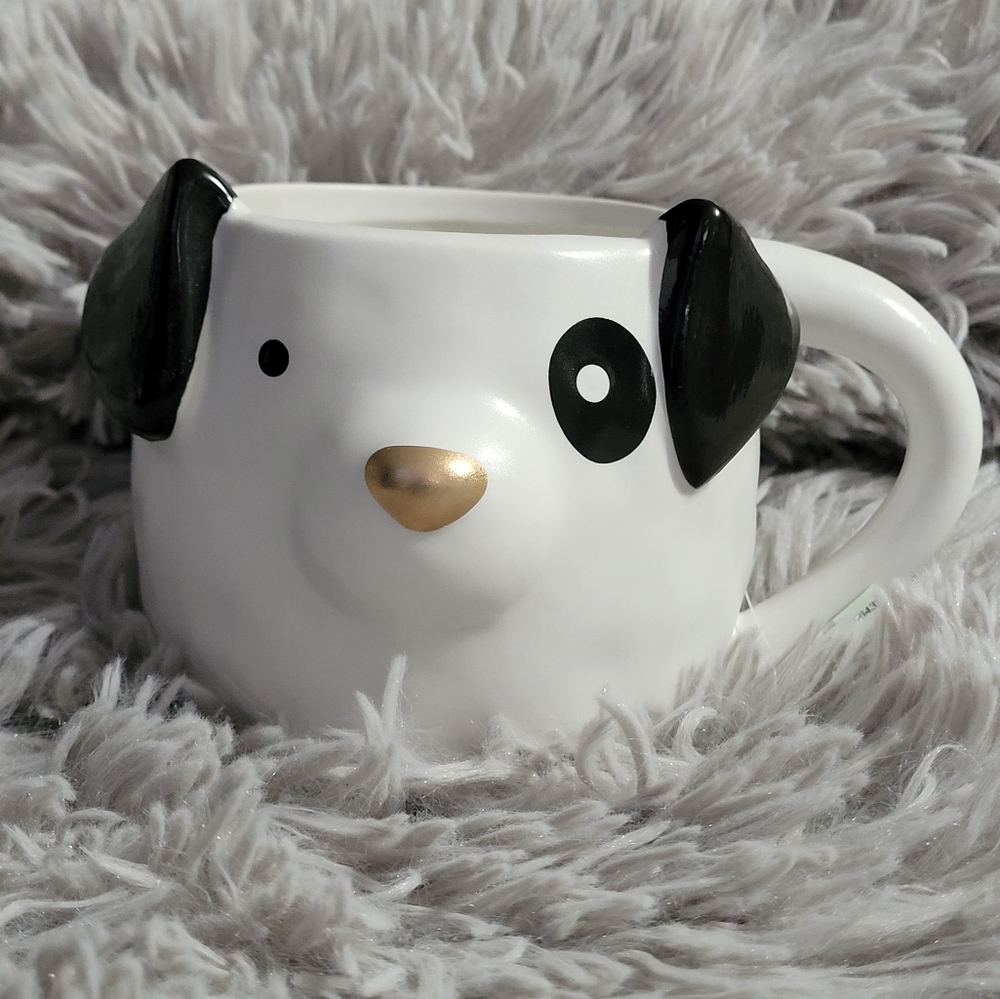Cute Black and White Dog Novelty Mug, NEW 25 OUNCES